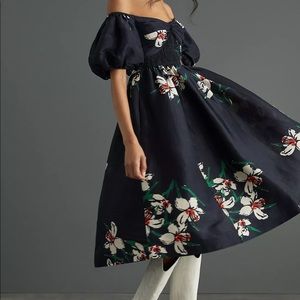 Anthropologie Hope For Flowers by Tracy Reese Off-The-Shoulder Midi Dress